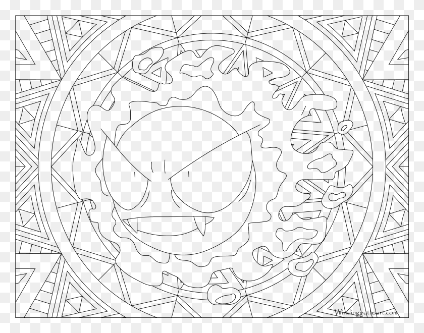 3038x2338 Gastly Pokemon Colouring Pages Adults, Gray, World Of Warcraft HD PNG Download