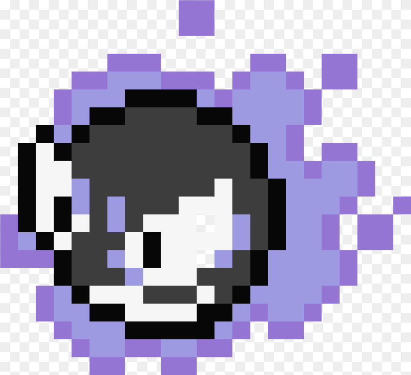 Gastly Terraria Slime Sprite, Purple, Pattern, Qr Code, Art Sticker PNG