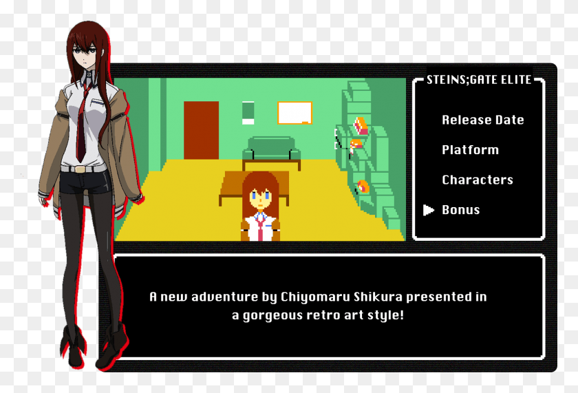 1610x1056 Gate Is A Stellar Anime And With The Amazing Anime Steins Gate 8bit Adv, Person, Human, Final Fantasy HD PNG Download