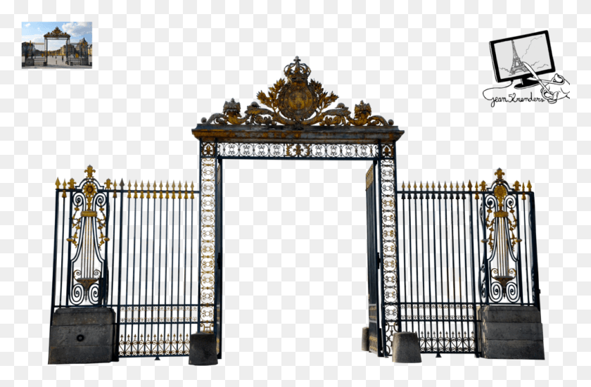 1025x645 Gate Transparent Image Palace Of Versailles, Furniture, Mirror, Tabletop HD PNG Download