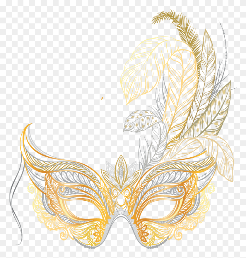 891x940 Gather 20 Friends For An Unforgettable Feast Provided Transparent Masquerade Mask Gold, Parade, Crowd, Carnival HD PNG Download
