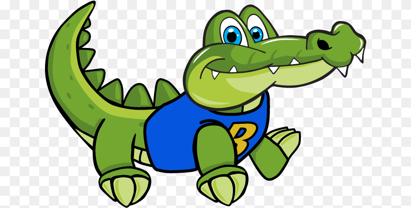 Gator Crawling Cartoon, Green, Animal, Reptile, Crocodile PNG