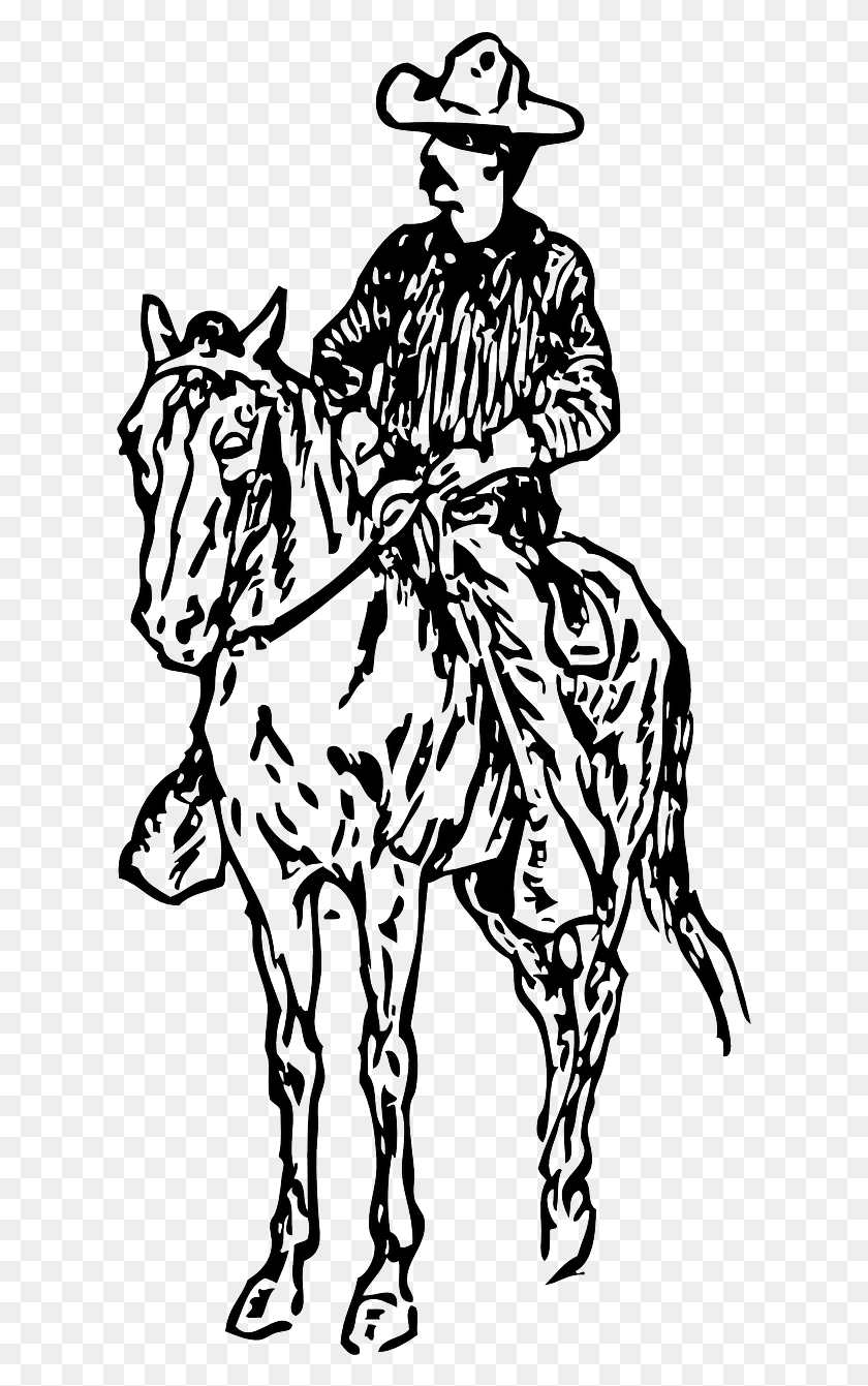 619x1281 Gaucho Person Man Cowboy Horse Image Cowboy Horse Clipart Black And White, Outdoors, Nature HD PNG Download