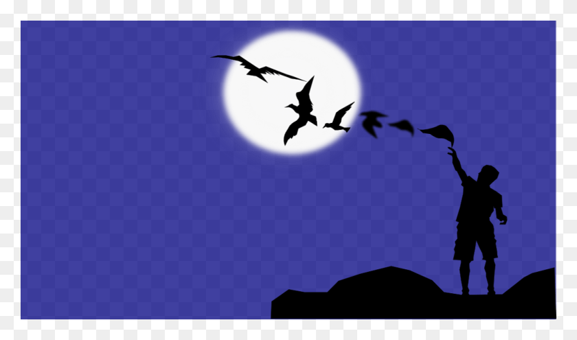 1024x572 Gaviota Silhouette, Flying, Bird, Animal HD PNG Download