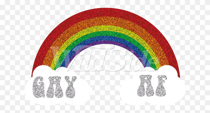 646x391 Gay Af Rainbow Cloud Glitter Circle, Rug, Clothing, Apparel HD PNG Download