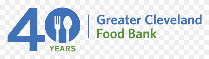 1866x428 Descargar Pnggcfb 40Th Logo Bright Greater Cleveland Food Bank, Texto, Palabra, Alfabeto Hd Png