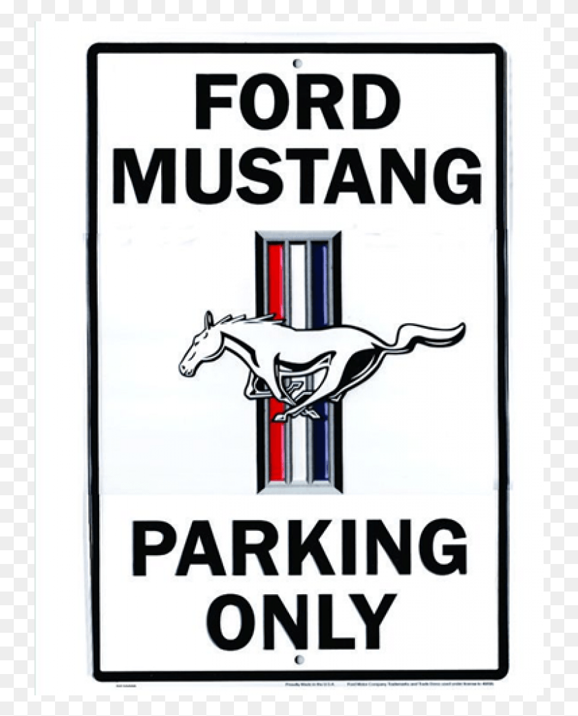 741x981 Ge Aluminum Mustang Only Parking Sign White 123939 X Poster, Text, Book, Symbol HD PNG Download