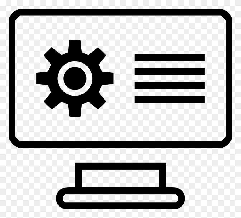 980x882 Gear Computer Monitor Screen Online Web Options Comments Website Set Up Icon, Machine, Cross, Symbol HD PNG Download