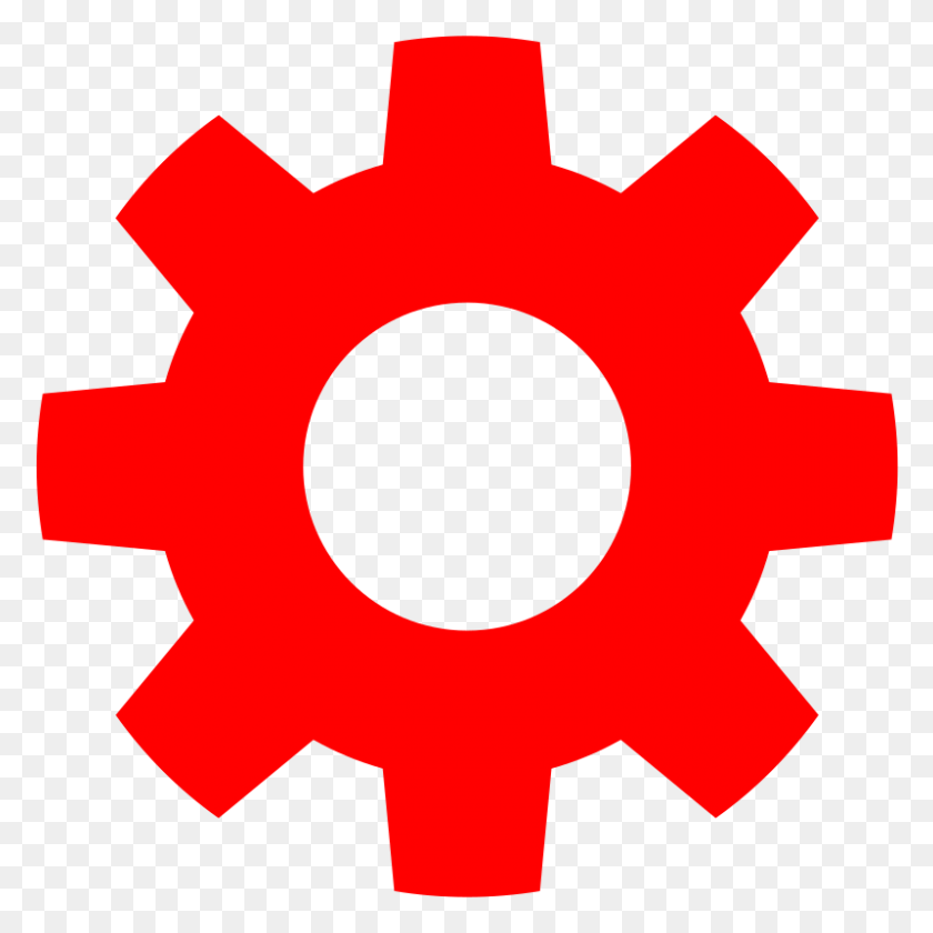 800x800 Gear In Red Red Gear Icon, Machine, Cross, Symbol HD PNG Download