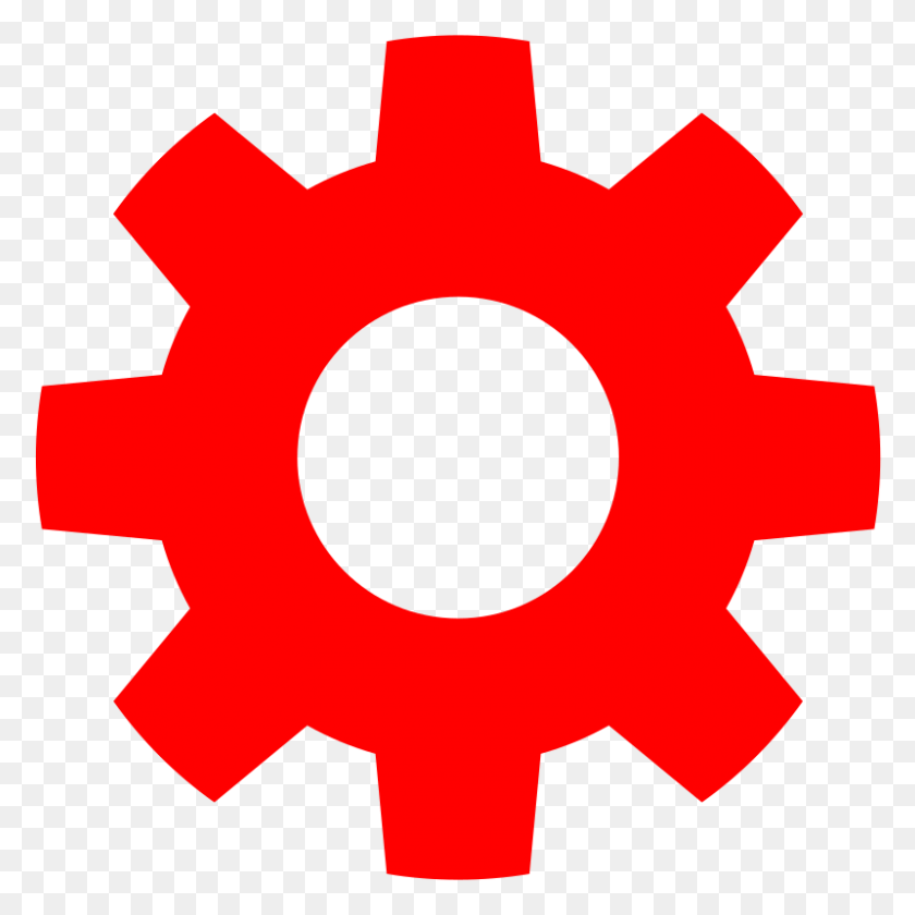 800x800 Engranaje En Rojo Rojo Icono De Engranaje, Máquina, Cruz, Símbolo Hd Png