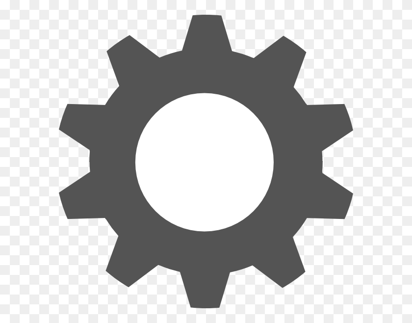 600x598 Gear Silhouette At Sprocket Clip Art, Machine, Cross, Symbol HD PNG Download