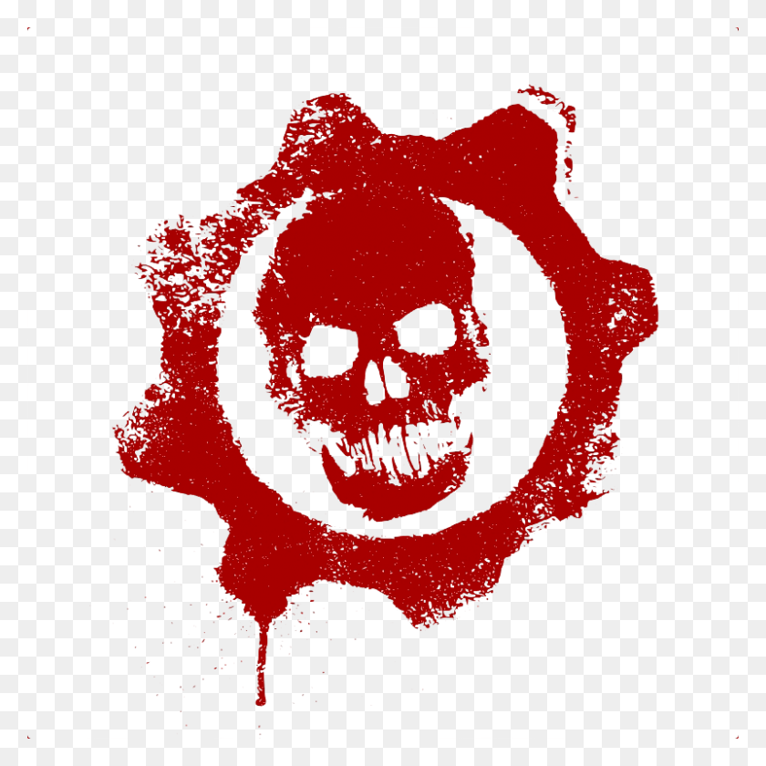 800x800 Логотип Gears Clear Gears Of War 2 Логотип, Символ, Товарный Знак, Бордовый Hd Png Скачать