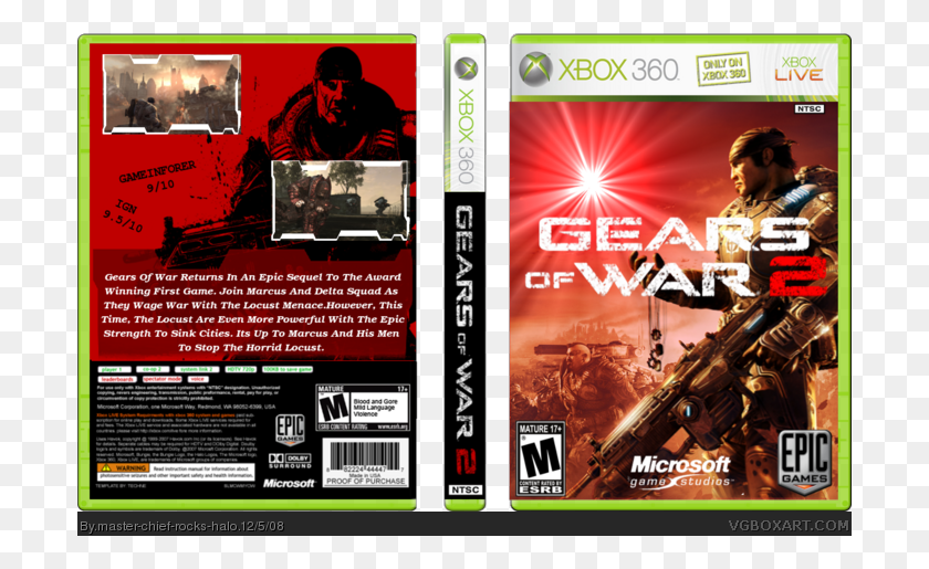 700x455 Gears Of War 2 Box Art Cover Halo Wars Xbox 360 Cover Art, Person, Human, Disk HD PNG Download