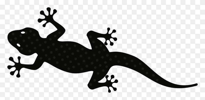 2380x1077 Gecko Black And White Gecko Lizard Clipart, Reptile, Animal HD PNG Download