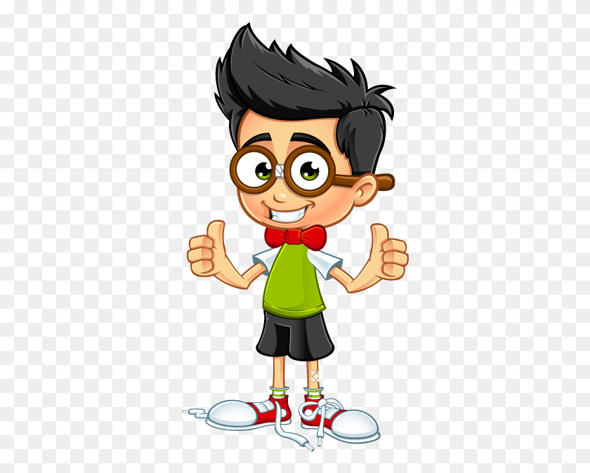 324x614 Geek Boy Two Thumbs Up Geek Boy Cartoon, Toy, Hand, Finger HD PNG Download