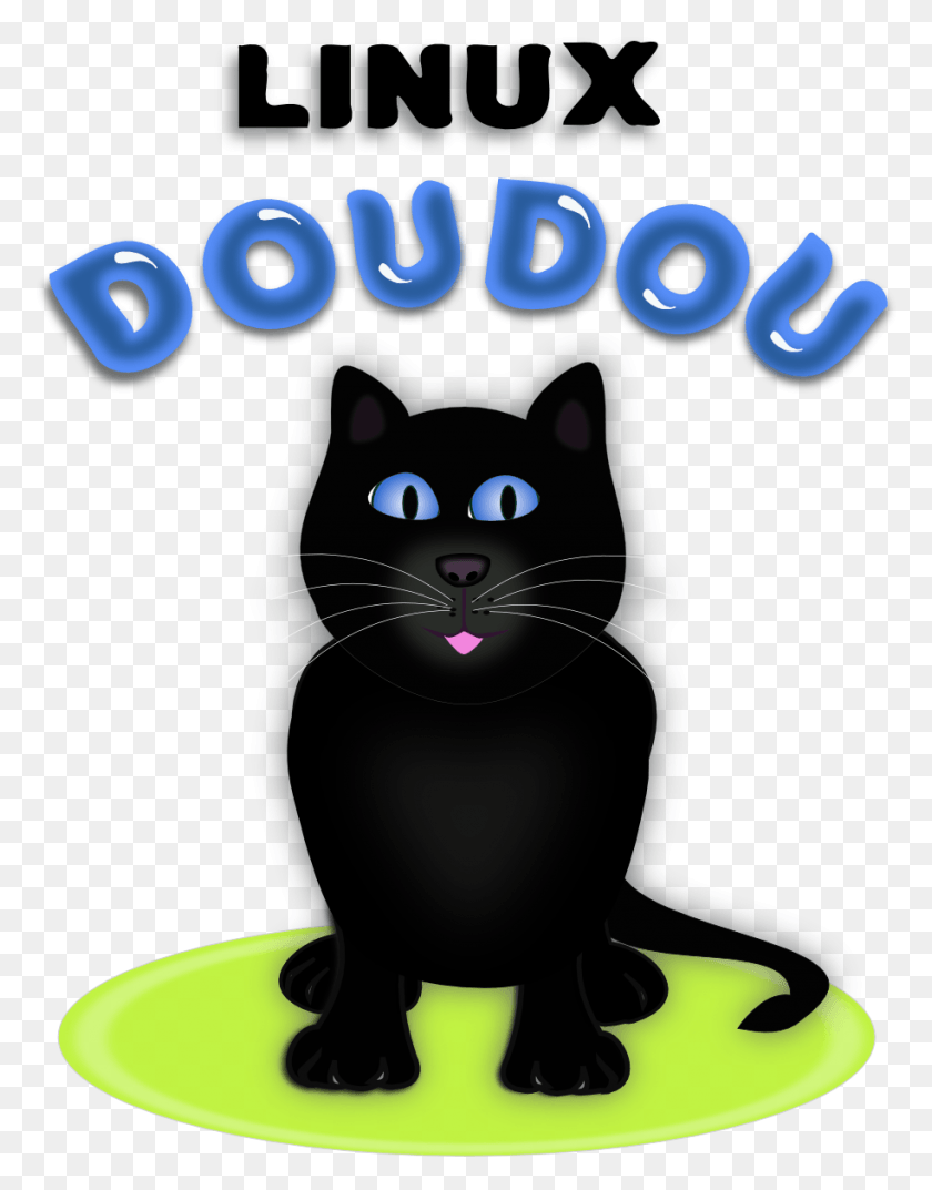 914x1188 Descargar Png Geek Dou Dou Linux Logo Contest Black Cat Doudou Green Black Cat, Gato, Mascota, Mamífero Hd Png