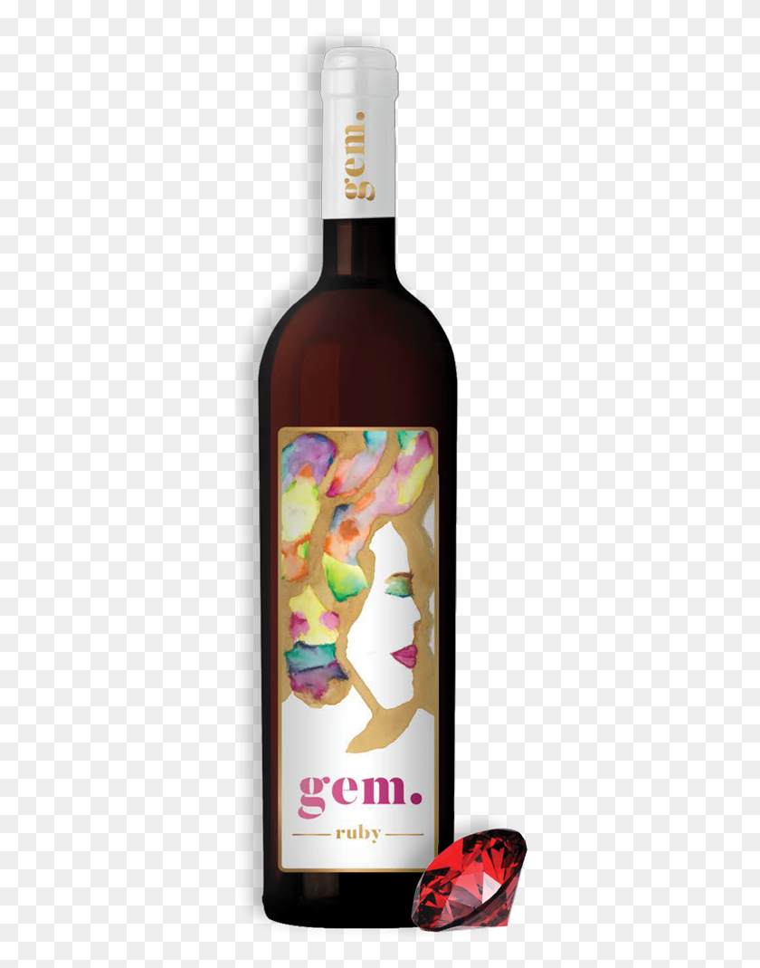 328x1009 Gem Merlot Glass Bottle, Beverage, Drink, Alcohol HD PNG Download