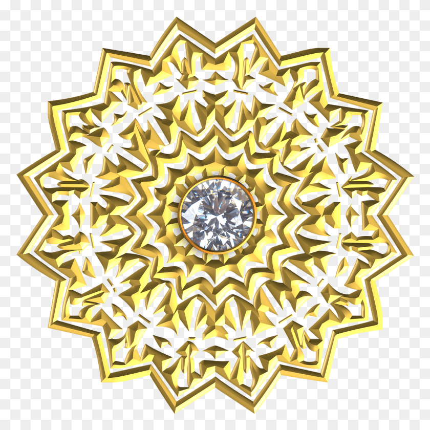 1179x1180 Gem Ornament Gold Flourish Circle, Chandelier, Lamp, Pattern HD PNG Download