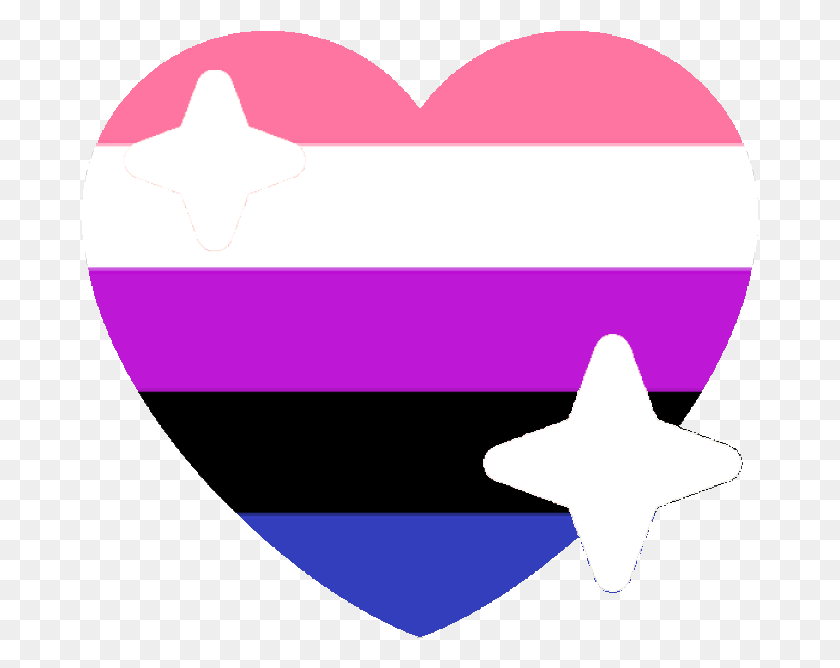 677x608 Genderfluid Sparkle Heart Discord Emoji Bi Heart Discord Emoji, Символ, Звездный Символ Hd Png Скачать