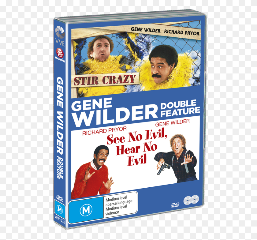 516x724 Gene Wilder Double Feature Pack See No Evil Hear, Person, Human, Poster HD PNG Download