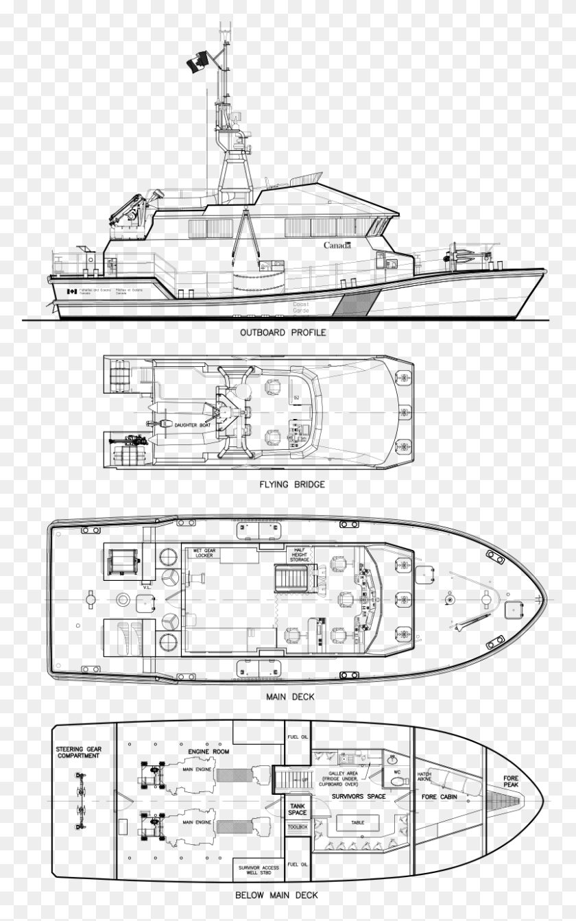 800x1316 General Arrangement Severn Class Lifeboat Plans, Gray, World Of Warcraft, Text HD PNG Download