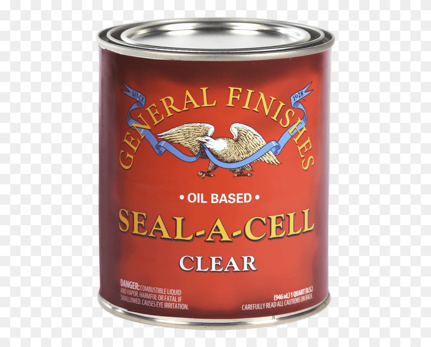 472x618 General Finishes Clear Oil Based Seal A Cell Quart, Canned Goods, Can, Aluminium HD PNG Download