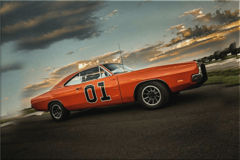 1932x1291 General Lee Canvas Wrap Classic Car Sticker PNG