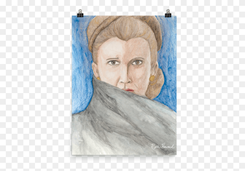 383x528 General Leia Organa Poster Sketch, Person HD PNG Download