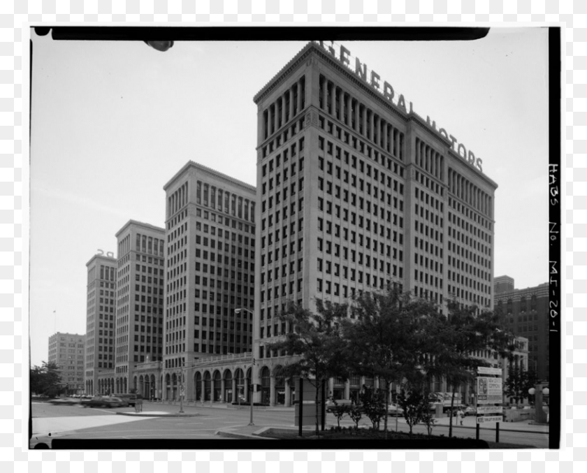 811x642 General Motors Building On W Cadillac Place, Office Building, Urban, City HD PNG Download