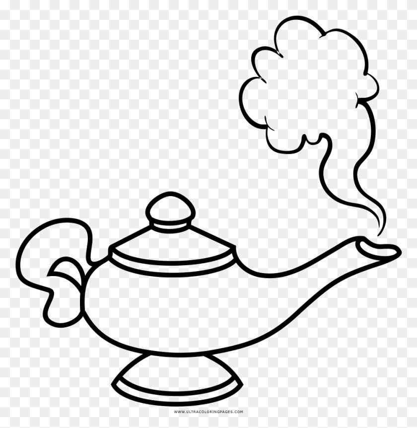 929x956 Genie Lamp Coloring, Gray, World Of Warcraft HD PNG Download
