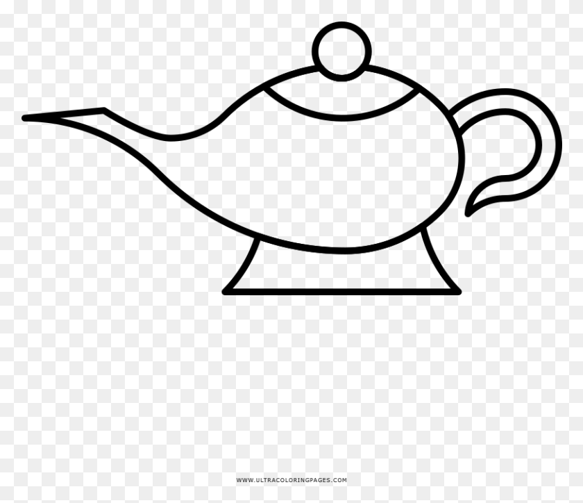 811x691 Genie Lamp Coloring Page, Gray, World Of Warcraft HD PNG Download