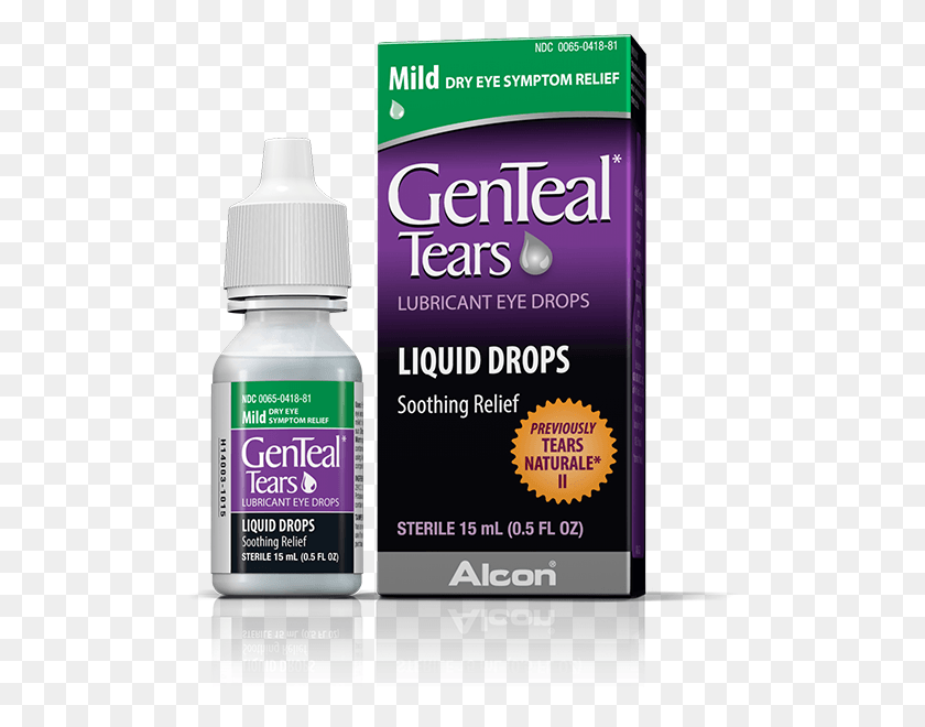 504x600 Descargar Png Genteal Tearsmild Liquid Drops Genteal Tears, Etiqueta, Texto, Botella Hd Png