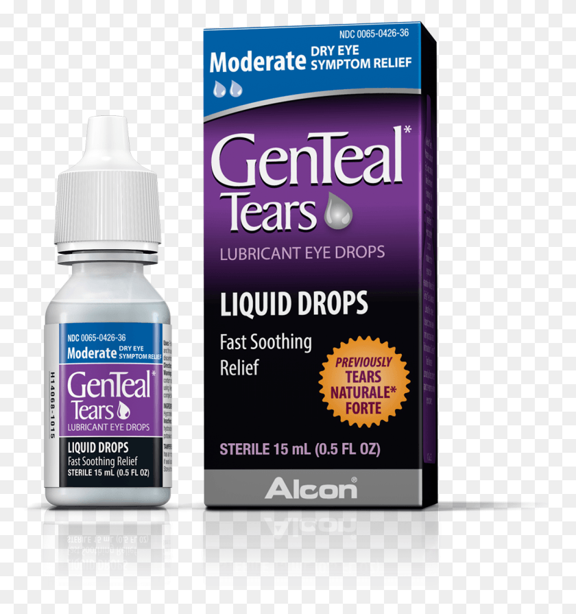 1121x1201 Genteal Tearsmoderate Liquid Drops Cosmetics, Label, Text, Bottle HD PNG Download
