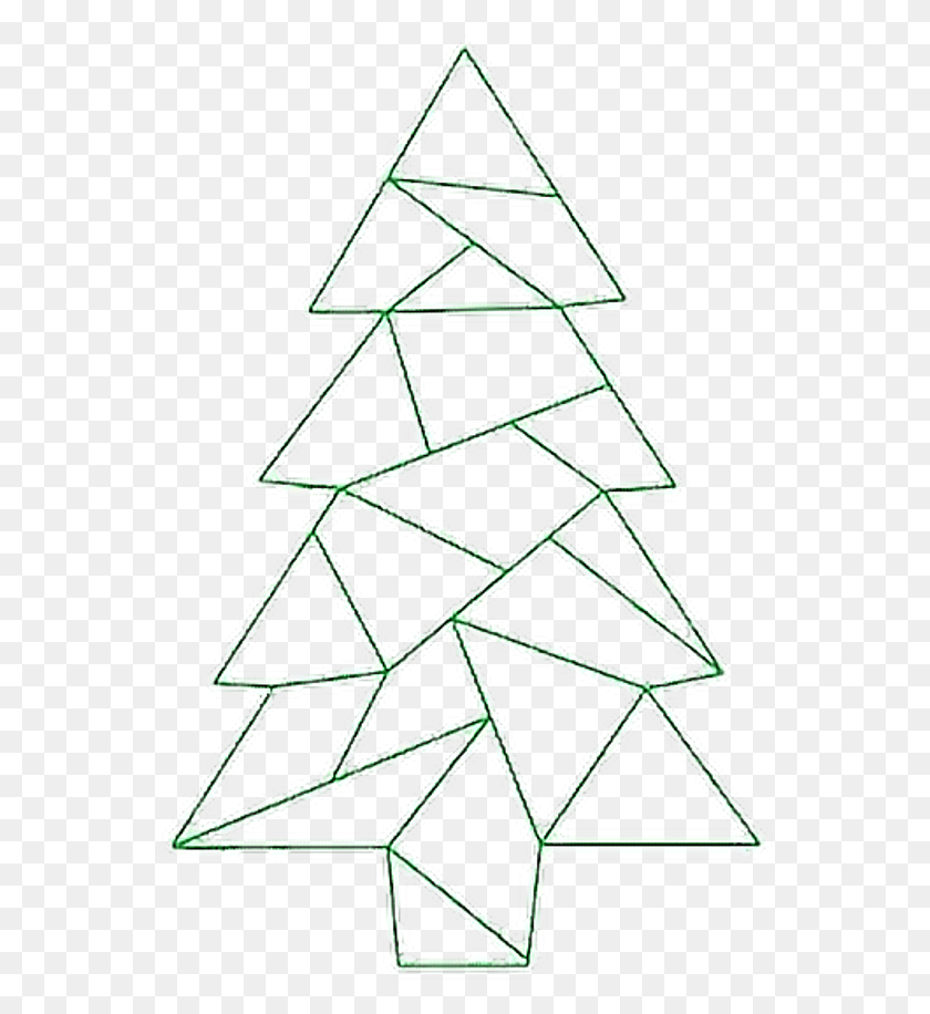 556x856 Geometric Christmastree Christmas Tree Lines Christmas Tree, Triangle, Star Symbol, Symbol HD PNG Download