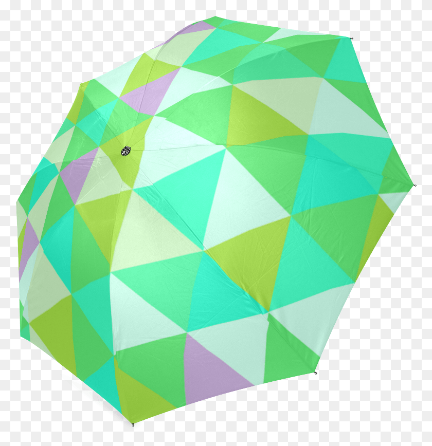 780x808 Складной Зонтик Строительная Бумага С Геометрическим Зеленым Треугольником, Сфера, Коврик Png Скачать