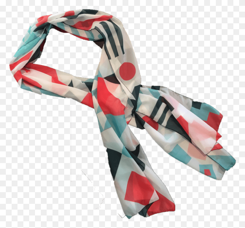 859x797 Geometric Sheer Poly Scarf Silk, Clothing, Apparel, Flag HD PNG Download