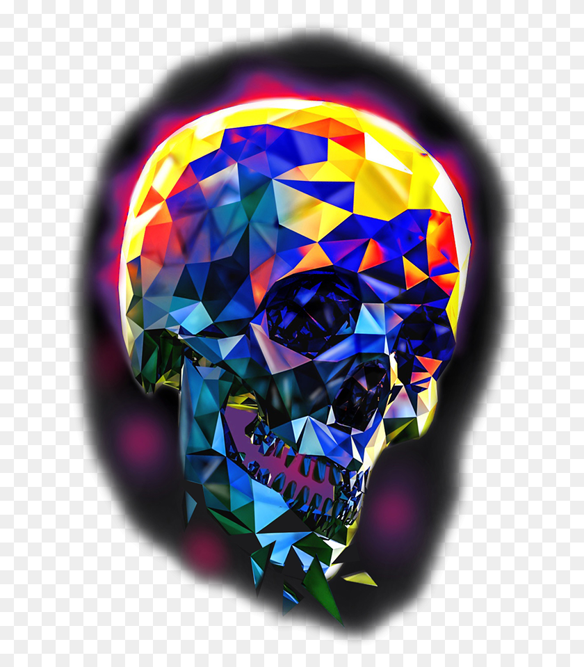 656x899 Geometric Skull Tattoo, Modern Art, Diamond HD PNG Download
