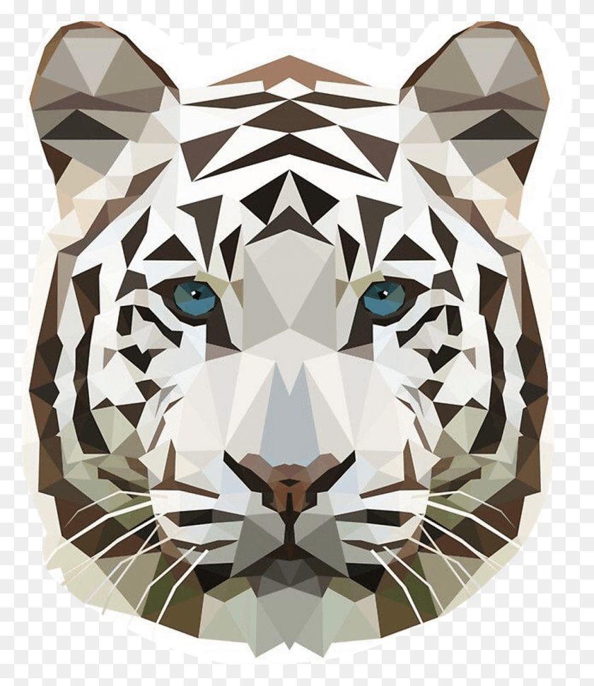 1024x1196 Geometric White Tiger Geometric White Tiger, Rug, Mammal, Animal HD PNG Download