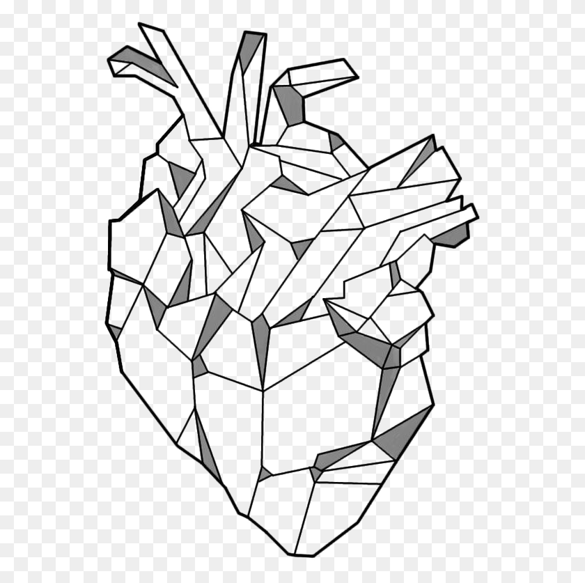 545x777 Геометрическая Татуировка Фон Изображения Геометрическое Анатомическое Сердце, Снежинка, Трафарет Png Скачать