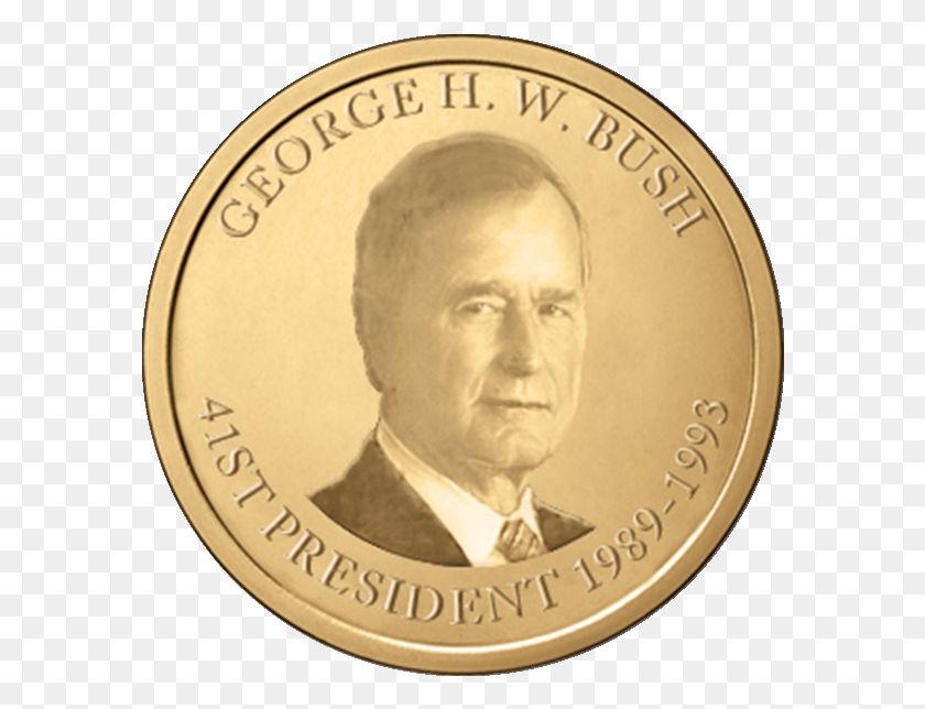 584x584 George H W Bush Copy Coin, Person, Human, Money HD PNG Download