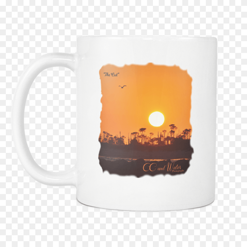 1024x1024 George Island The Cut Sunset Coffee Beer Stein, Coffee Cup, Cup, Birthday Cake HD PNG Download