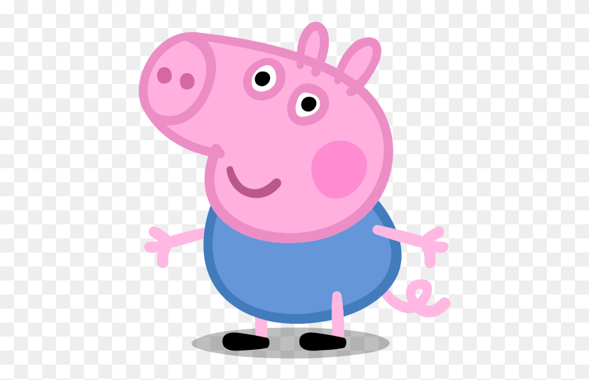 447x482 Джордж Официальный Peppa Wiki Fandom Powered By Peppa Pig Cut Outs, Животное, Млекопитающее, Амфибия Hd Png Скачать