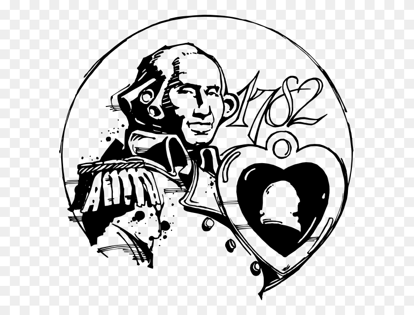 600x579 George Washington Cartoon, Stencil, Symbol, Face HD PNG Download
