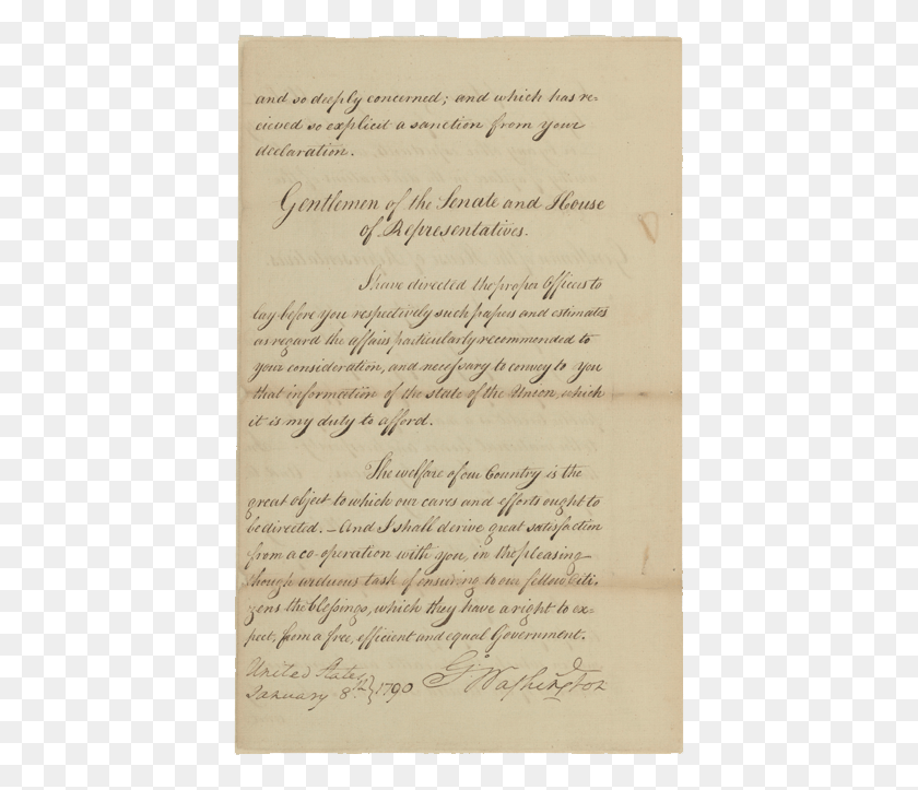 413x663 George Washington39s First Annual Message George Washington Message, Text, Handwriting, Book HD PNG Download