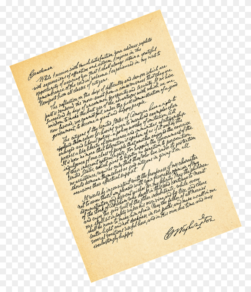 807x951 George Washingtons Letter To The Jewish Community Of Vellum, Book, Text HD PNG Download