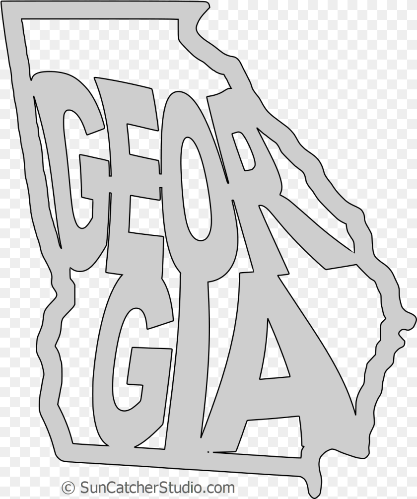 1154x1381 Georgia Map Shape Text Outline Scalable Vector Graphic Svg Outline Of Georgia, Number, Symbol, Person Clipart PNG