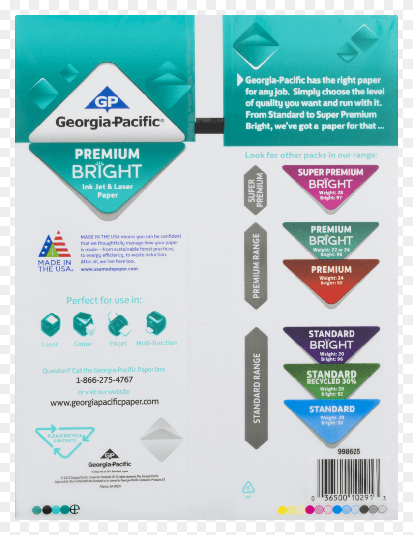 1367x1801 Georgia Pacific Premium Bright Paper General Supply, Label, Text, Bottle HD PNG Download