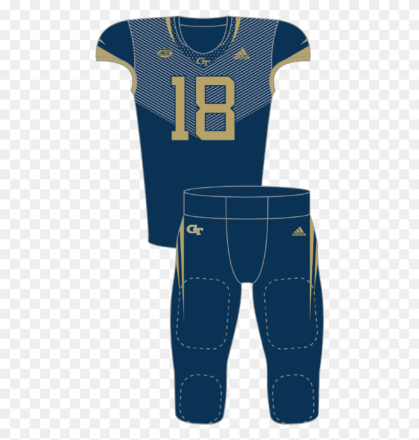 460x823 Georgia Tech 2018 Blue Uniform Sports Jersey, Clothing, Apparel, Pants HD PNG Download