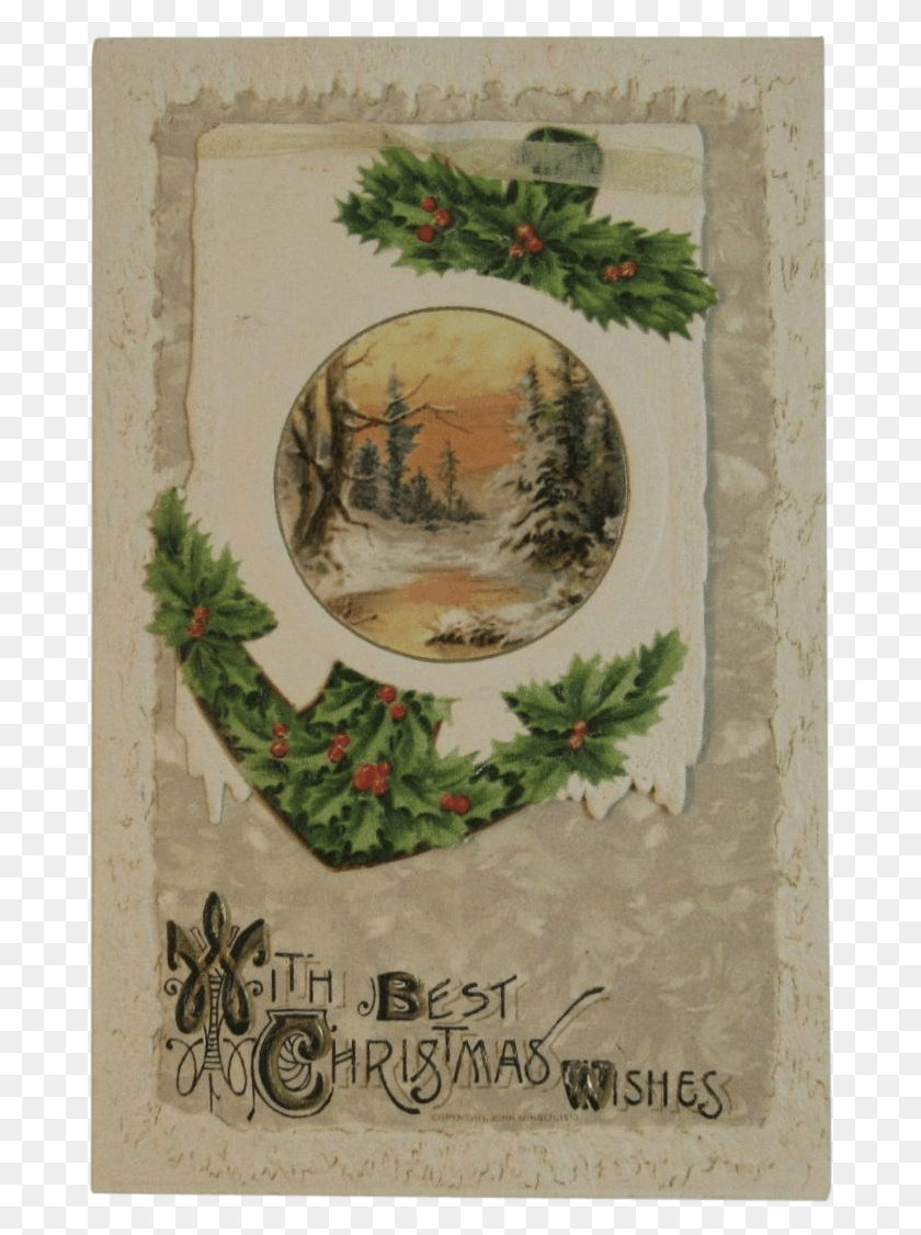 680x1066 German Die Cut Christmas Booklet Card Edwardian Era Christmas Card, Envelope, Mail, Floral Design HD PNG Download