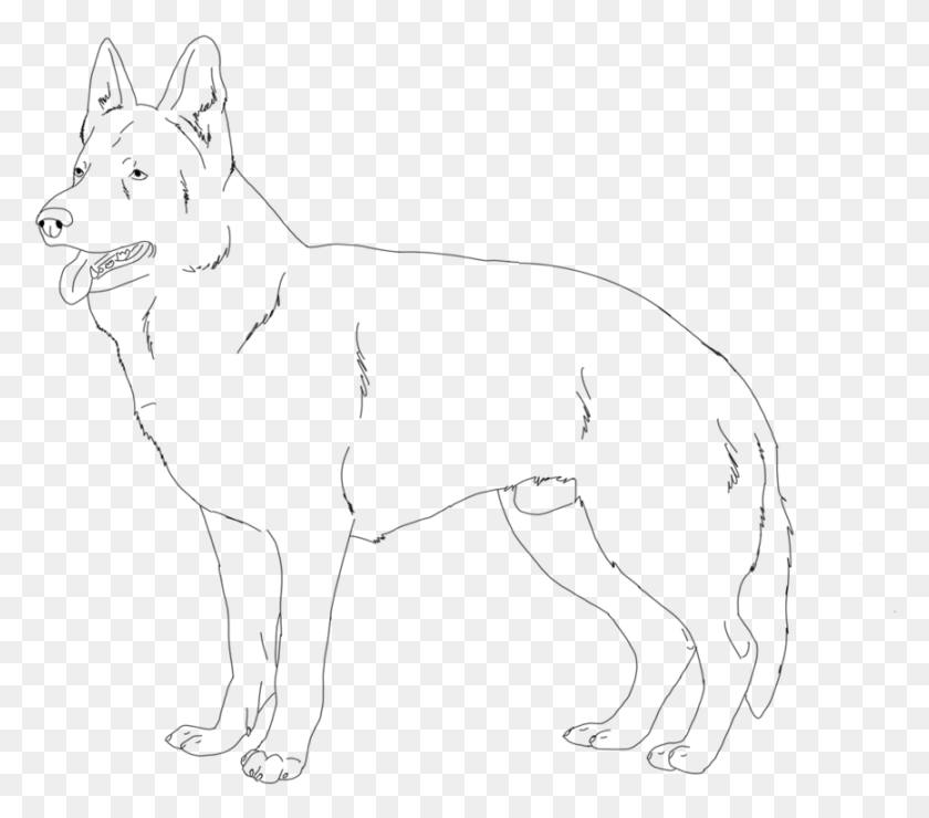 867x756 German Shepherd Coloring Pages Line Art, Gray, World Of Warcraft HD PNG Download